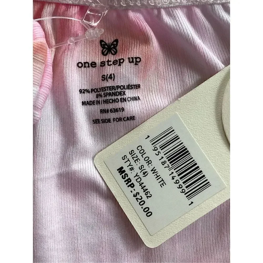 ONE STEP UP Girl’s Small (4) Pink Top with Matching Scrunchie